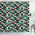 thumbnail image 1 of Ambesonne Teal Shower Curtain, Chevron Herringbone Retro, 69"Wx75"L, Multicolor, 1 of 3