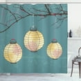 thumbnail image 1 of Ambesonne Teal Shower Curtain, Oriental Hanging on Tree Art, 69"Wx84"L, Pale Yellow Teal, 1 of 5