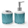 thumbnail image 1 of Ambesonne Teal Soap Dispenser & Toothbrush Holder Set, Abstract Vortex Design, 2 Pcs, Turquoise Teal, 1 of 6