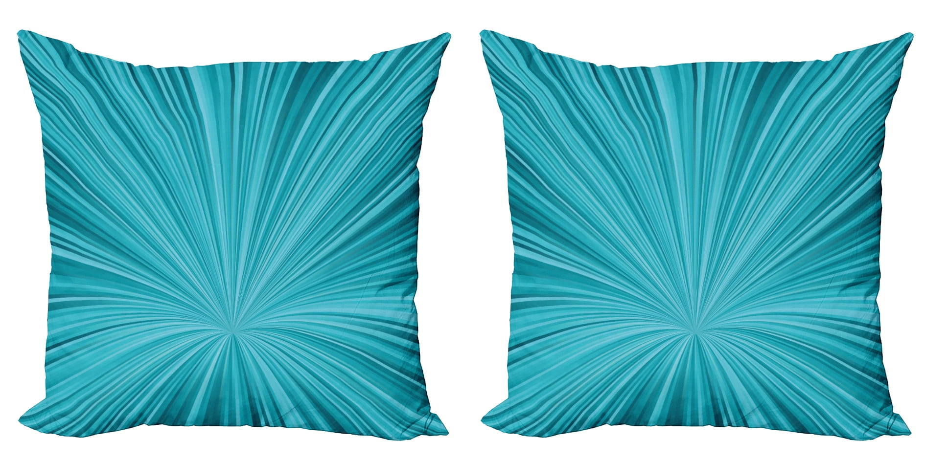 Turquoise Teal Abstract Vortex Design Square Throw Pillow Set