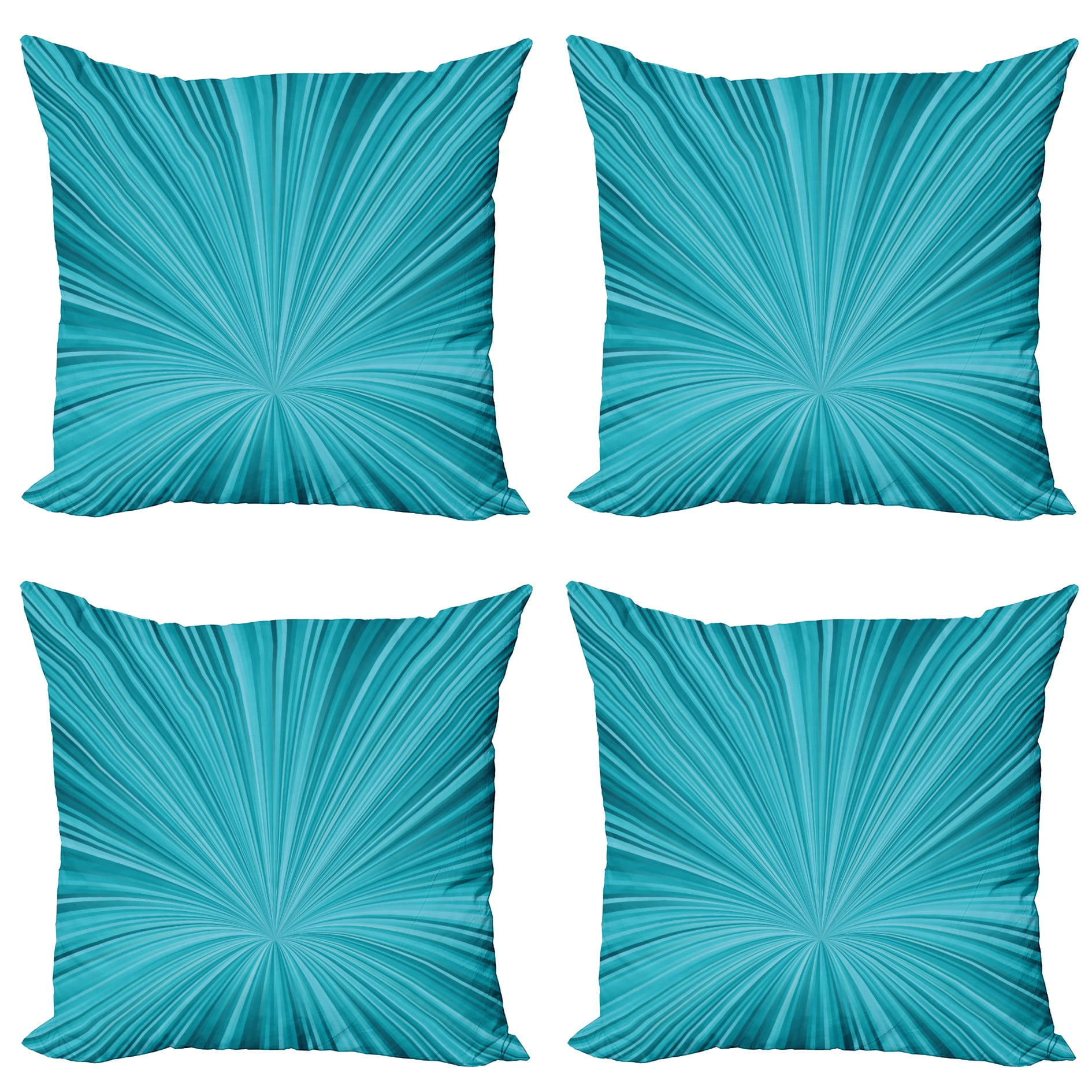 Turquoise Teal Abstract Vortex Microfiber Throw Pillow Set