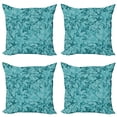 thumbnail image 1 of Ambesonne Teal Throw Pillow Cover 4 Pack, Ink Drawing Style Tree, 16", Teal Turquoise, 1 of 2