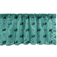 thumbnail image 1 of Ambesonne Teal Valance Pack of 2, Kittens Pink Hearts, 42"X12", Teal Pink Dark Blue, 1 of 3