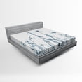 thumbnail image 1 of Ambesonne Teal White Fitted Sheet, Orchids Floral Photo, Full Size, Teal White, 1 of 2