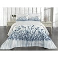thumbnail image 1 of Ambesonne Teal White Quilted Coverlet 3 Pcs, X-Ray Floral Nature, King Size, Teal White, 1 of 4