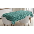 thumbnail image 1 of Ambesonne Teal and Turquoise Tablecloth Rectangular Table Cover, Leaf Nature, 52"x70", Turquoise Dark Teal, 1 of 4