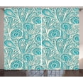 thumbnail image 1 of Ambesonne Teal and White Curtains 2 Panel Set, Feminine Fashion, 108" x 84", Turquoise White, 1 of 3