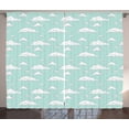 thumbnail image 1 of Ambesonne Teal and White Curtains 2 Panel Set, White Fluffy Clouds, 108" x 84", Seafoam White, 1 of 3