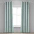 thumbnail image 1 of Ambesonne Teal and White Grommet Curtain, Mosaic Floral Detail, 50" x 120", Mint Green White, 1 of 6