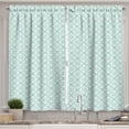 thumbnail image 1 of Ambesonne Teal and White Kitchen Curtains, Mosaic Floral Detail, 55"x39", Mint Green White, 1 of 2