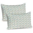 thumbnail image 1 of Ambesonne Teal and White Pillow Sham 2 Pack, Eastern Mosaic, 26"x20", Turquoise Orange White, 1 of 3