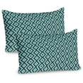 thumbnail image 1 of Ambesonne Teal and White Pillow Sham 2 Pack, Retro Diamond Line, 26"x20", Seal Brown Sea Green, 1 of 3