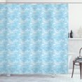 thumbnail image 1 of Ambesonne Teal and White Shower Curtain, Japanese Waves, 69"Wx75"L, Blue White, 1 of 3