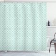 thumbnail image 1 of Ambesonne Teal and White Shower Curtain, Mosaic Floral Detail, 69"Wx84"L, Mint Green White, 1 of 3