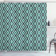 thumbnail image 1 of Ambesonne Teal and White Shower Curtain, Retro Diamond Line, 69"Wx75"L, Seal Brown Sea Green, 1 of 3