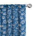 thumbnail image 1 of Ambesonne Teapot 4-Panel Curtains, Dotted Pots Tea Party Sketch, 56"x84", Cobalt Blue and White, 1 of 4