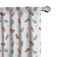 thumbnail image 1 of Ambesonne Teddy Curtains, Happy Toy Bears Drawing Art, Pair of 28"x95", Sepia Pale Pink and Blue, 1 of 4