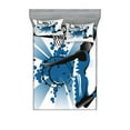 thumbnail image 1 of Ambesonne Teen Room Fitted Sheet & Pillow Sham Set, Jumping Player Stars, King, Black and Violet Blue, 1 of 2