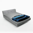 thumbnail image 1 of Ambesonne Teen Room Fitted Sheet, Sports Vehicle Auto, Queen Size, Blue Black Grey, 1 of 3
