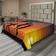 thumbnail image 1 of Ambesonne Teen Room Flat Sheet, Boys Play Basketball, Queen Size, Dark Coral Black Yellow, 1 of 1