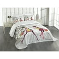 thumbnail image 1 of Ambesonne Teen Room Quilted Bedspread Set 3 Pcs, Retro Streets Urban, Queen Size, Multicolor, 1 of 5