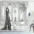 thumbnail image 1 of Ambesonne Teen Room Shower Curtain, Fashion Woman Victorian, 69"Wx84"L, Dark Grey and White, 1 of 3