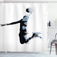 thumbnail image 1 of Ambesonne Teen Room Shower Curtain, Sports Fractal, 69"Wx70"L, Black Pale Blue, 1 of 3