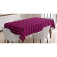 thumbnail image 1 of Ambesonne Teen Room Tablecloth Rectangular Table Cover, Chevron Lines Curves, 60"x90", Magenta and Black, 1 of 4