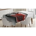 thumbnail image 1 of Ambesonne Teen Room Tablecloth Rectangular Table Cover, Modern Automobile Car, 52"x70", Black and Ruby, 1 of 4