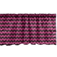thumbnail image 1 of Ambesonne Teen Room Window Valance, Chevron Lines Curves, 42" x 18", Magenta and Black, 1 of 3