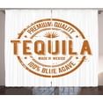 thumbnail image 1 of Ambesonne Tequila Curtains 2 Panel Set, Mexican Drink Retro Stamp, 108" x 90", Ginger and White, 1 of 3