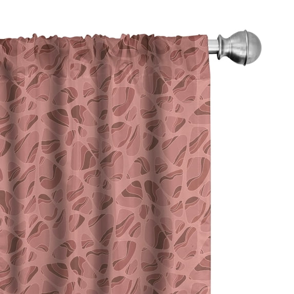 Ambesonne Terracotta Window Curtains, Exotic Warm Tone Pebble, Each 28" W x 84" L, Coral Rust Pale Rust