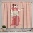 thumbnail image 1 of Ambesonne Terracotta Kitchen Curtains, Woman Pomegranate Art, 55"x30", Pale Salmon Coral and Rust, 1 of 3