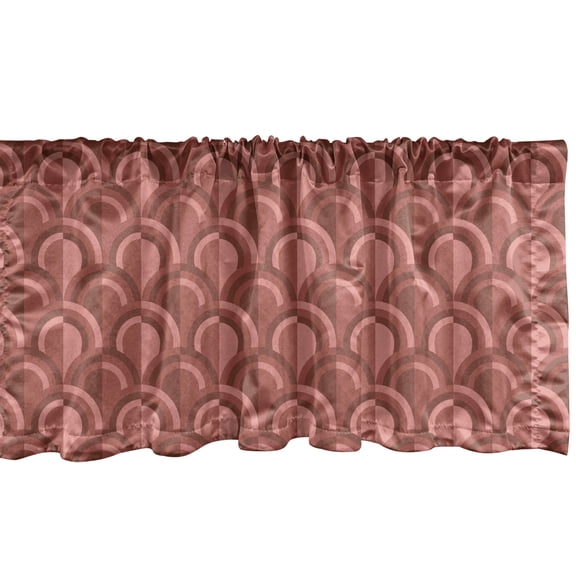 Ambesonne Terracotta Valance Pack of 2, Warm Colored Circles, 42"X12", Pale Rust Coral