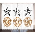 thumbnail image 1 of Ambesonne Texas Star Curtains 2 Panel Set, Western Pattern, 108" x 84", Pale Brown White, 1 of 3
