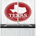 thumbnail image 1 of Ambesonne Texas Star Kitchen Curtains, Vintage Stamp Design, 55"x39", Ruby and White, 1 of 3