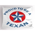 thumbnail image 1 of Ambesonne Texas Star Pillow Sham, Patriotic Words, 26" X 20", Blue and Vermilion, 1 of 2