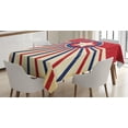 thumbnail image 1 of Ambesonne Texas Star Tablecloth Rectangular Table Cover, Vintage Stripes, 60"x84", Vermilion Navy Blue, 1 of 4