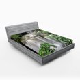 thumbnail image 1 of Ambesonne Thai Fitted Sheet, Huay Mae Khamin, Queen Size, Green Brown, 1 of 3