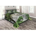 thumbnail image 1 of Ambesonne Thai Quilted Coverlet 3 Pcs, Huay Mae Khamin, King Size, Green Brown, 1 of 2