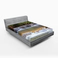 thumbnail image 1 of Ambesonne Thailand Fitted Sheet, Waterfall Kanchanaburi, Queen Size, Green Brown Grey, 1 of 3