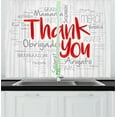 thumbnail image 1 of Ambesonne Thank You Kitchen Curtains, Appreciation Merci Danke, 55"x39", Grey Vermillion, 1 of 2