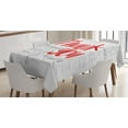 thumbnail image 1 of Ambesonne Thank You Tablecloth Rectangular Table Cover, Appreciation Merci Danke, 60"x84", Grey Vermillion, 1 of 3