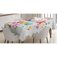 thumbnail image 1 of Ambesonne Thank You Tablecloth Rectangular Table Cover, Happy Floral Hearts Stars, 60"x90", Multicolor, 1 of 4