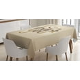 thumbnail image 1 of Ambesonne Thank You Tablecloth Rectangular Table Cover, Simple Words Smiling Sign, 52"x70", Beige Umber, 1 of 4