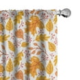 thumbnail image 1 of Ambesonne Thanksgiving Curtains, Foliage of Season Art, Pair of 28"x63", White and Orange, 1 of 3