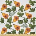 thumbnail image 1 of Ambesonne Thanksgiving Fabric by the Yard Microfiber, Autumn Harvest Foliage, 10 Yards, Olive Green White Orange, 1 of 2