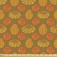 thumbnail image 1 of Ambesonne Thanksgiving Fabric by the Yard Upholstery, Pumpkin Illustrations, 1 Yard, Earth Yellow and Vermilion, 1 of 5
