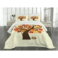 thumbnail image 1 of Ambesonne Thanksgiving Quilted Bedspread Set 3 Pcs, Abstract Tree, King Size, Multicolor, 1 of 5