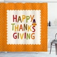 thumbnail image 1 of Ambesonne Thanksgiving Shower Curtain, Cartoon Owl, 69"Wx75"L, Multicolor and Orange, 1 of 3